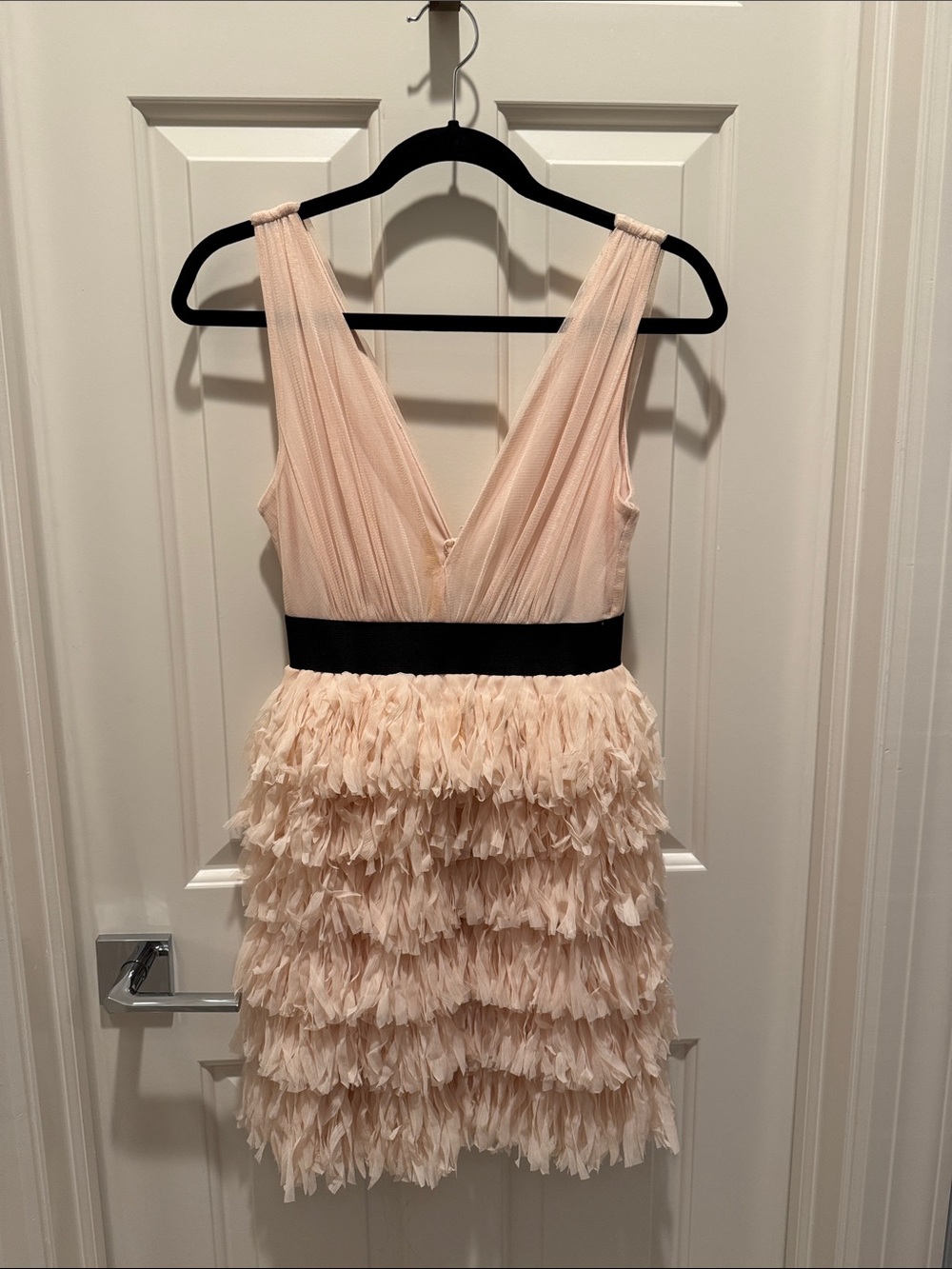 Sleeveless Light Pink Ruffle Cocktail Dress